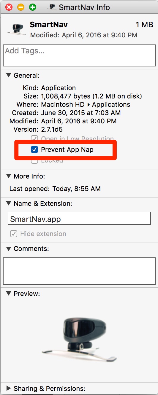 smartnav-prevent-app-nap